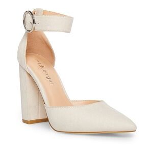Madden Girl Saaxon Cream Ankle Strap Heels